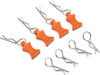 Hot Racing 1/10 Aluminum EZ Pulls w/Body Clips (Orange) (4)