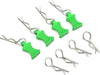Hot Racing 1/10 Aluminum EZ Pulls w/Body Clips (Green) (4)
