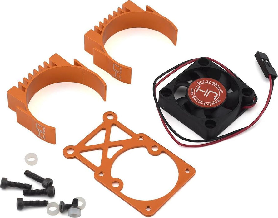 Hot Racing Traxxas Clip-On Two-Piece Motor Heat Sink w/Fan (Orange)