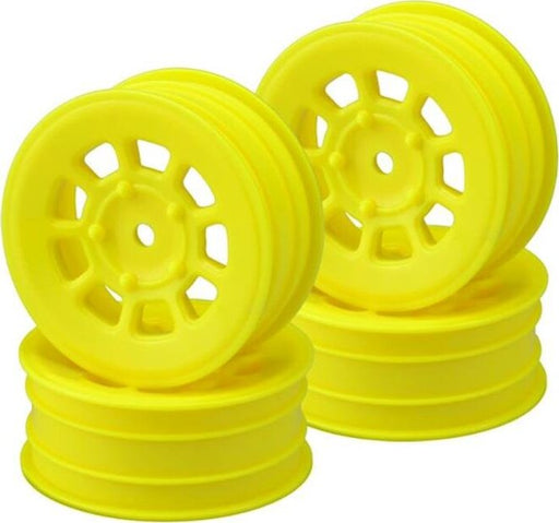 JConcepts 9 Shot 2.2 Dirt Oval Front Wheels (Yellow) (4) (B6.1/XB2/RB7/YZ2)