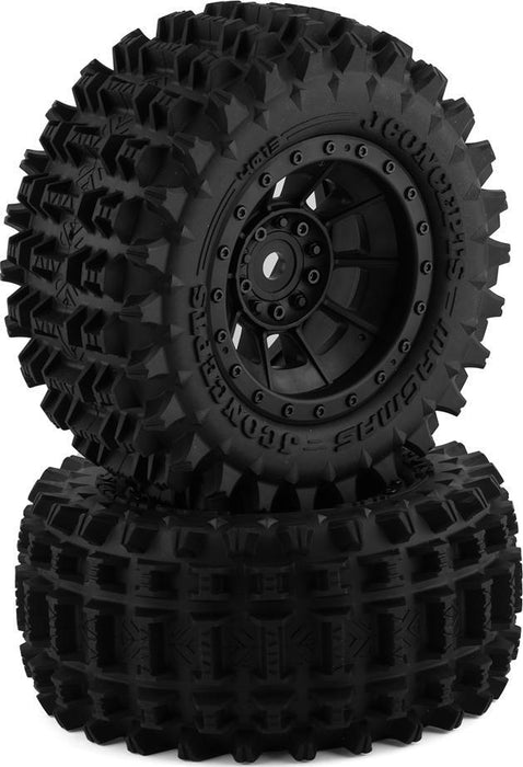 JConcepts Magma Pre-Mounted Monster Truck Tires w/Hazard Wheel (Black) (2) (Platinum)