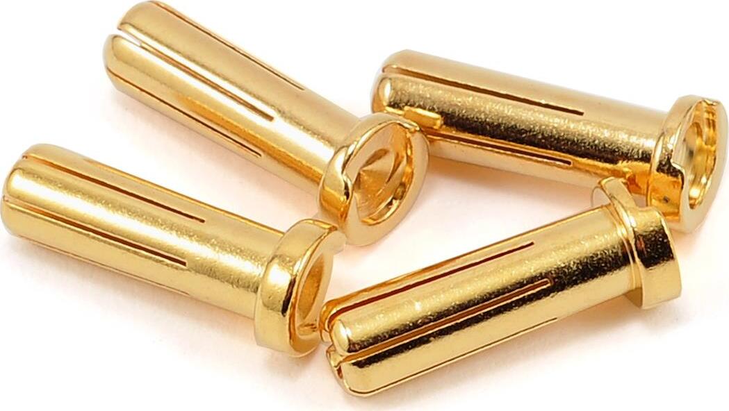 ProTek RC 5.0mm "Super Bullet" Solid Gold Connectors (4 Male)