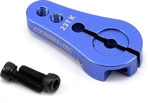 ProTek RC 4mm Aluminum Short Clamping Servo Horn (Blue) (23T-JR/Sanwa/KO)