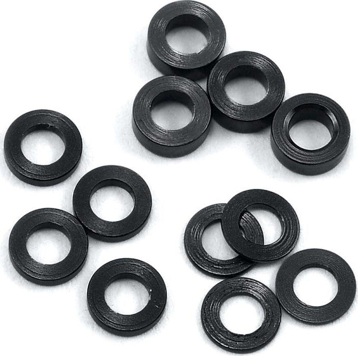 ProTek RC Aluminum Ball Stud Washer Set (Black) (12) (0.5mm, 1.0mm & 2.0mm)