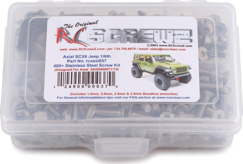 RC Screwz Axial SCX6 1/6th Stainless Steel Screw Kit (AXI05000T)