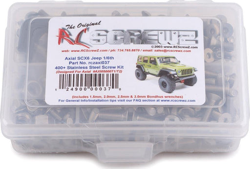 RC Screwz Axial SCX6 1/6th Stainless Steel Screw Kit (AXI05000T)