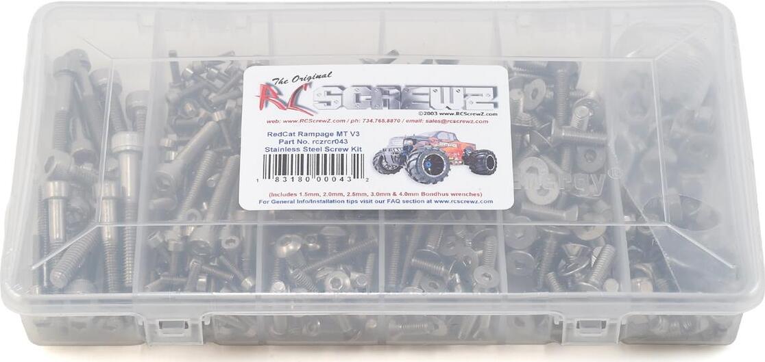 RC Screwz RedCat Racing Rampage MT V3 Stainless Steel Screw Kit