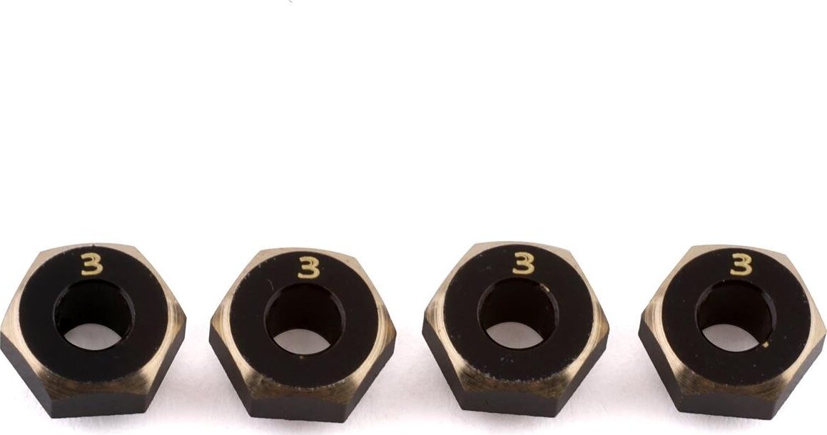 Samix SCX24 Brass Hex Adapter (4) (3mm) (0.5g)