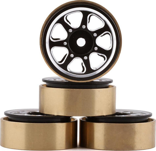 Samix SCX24 Aluminum & Brass 1.0" Beadlock Wheel Set (Black) (4) (20g)
