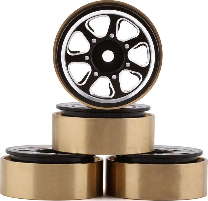Samix SCX24 Aluminum & Brass 1.0" Beadlock Wheel Set (Black) (4) (20g)