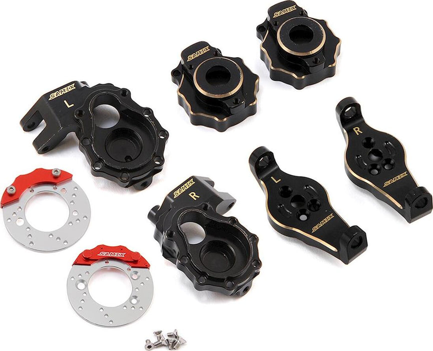 Samix TRX-4 Brass Steering Knuckle, C-Hub, Portal Cover & Scale Brake Rotor Set