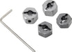 ST Racing Concepts 12mm Aluminum "Lock Pin Style" Wheel Hex Set (Gun Metal) (4)