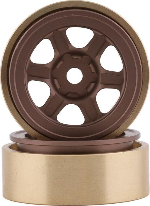 SSD RC SCX24 1.0” Aluminum/Brass Challenger Wheels (Bronze) (2) (24g)