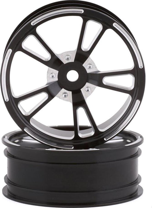 SSD RC V Spoke Aluminum Front 2.2” Drag Racing Wheels (Black) (2)