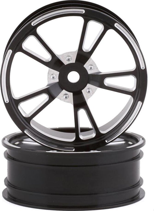 SSD RC V Spoke Aluminum Front 2.2” Drag Racing Wheels (Black) (2)