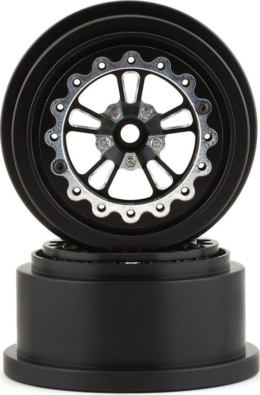 SSD RC V Spoke Lightweight Aluminum Drag Racing Beadlock Wheels (Black) (2)
