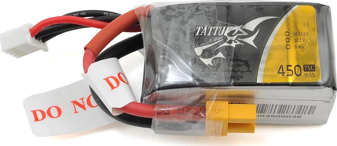 Tattu 3s LiPo Battery 75C (11.1V/450mAh)