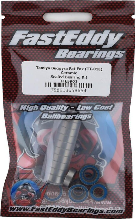 FastEddy Tamiya Buggyra Fat Fox Ceramic Rubber Sealed Bearing Kit (TT-01E)