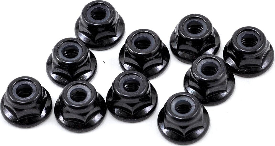 Tekno RC M4 Flanged Locknut (Black) (10)
