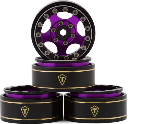 Treal Hobby Type B 1.0" 5-Spoke Beadlock Wheels (Black/Purple) (4) (22.4g)