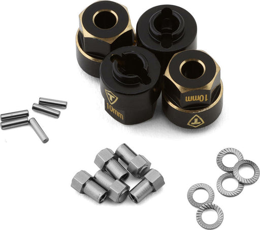 Treal Hobby Extended Brass Wheel Hub Hex for Traxxas TRX-4M (Black) (4) (3g)