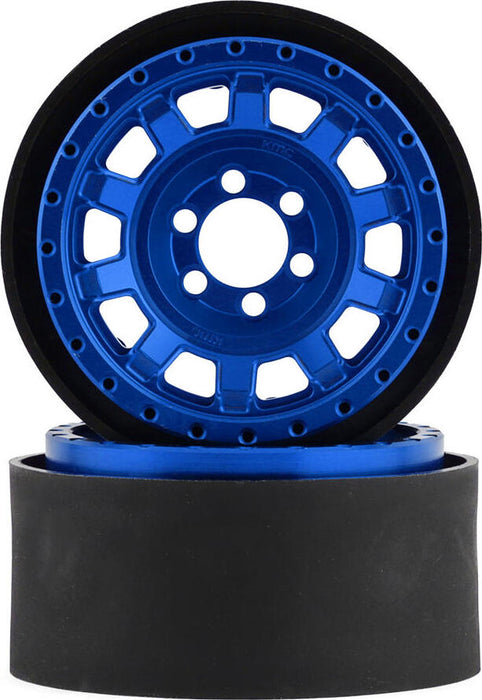 Vanquish Products KMC KM236 Tank 2.2" Beadlock Crawler Wheels (Blue) (2)
