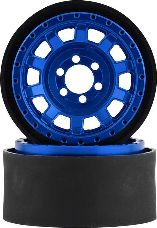 Vanquish Products KMC KM236 Tank 2.2" Beadlock Crawler Wheels (Blue) (2)