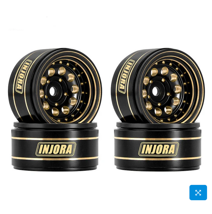 1.0" 39g/Pcs Brass Beadlock Wheels Negative Offset 2.65mm (W1008) Black