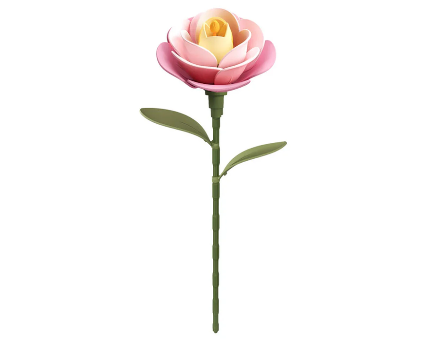Robotime Pink Camellia DIY Miniature 3D Plastic Model Kit