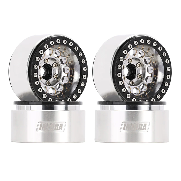 1.9" Super Heavy Brass & Aluminum Beadlock Wheels For 1/10 RC Crawlers (4) (Silver)