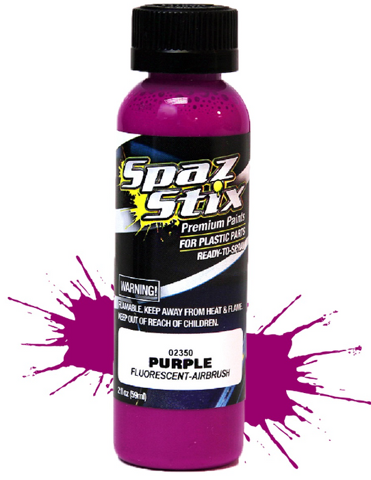 Purple Fluorescent Airbrush Ready Paint, 2oz Bottle