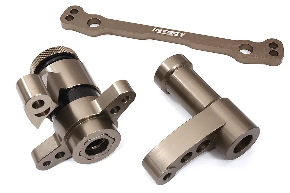 Grey Billet Machined Steering Bell Crank Upgrade Set for Losi 1/5 DBXL-E 2.0 4WD (LOS251095)