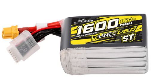 Tattu R-Line Version 6.0 1600mAh 160C 6S 22.2V ST Lipo Battery Pack with XT60 Plug