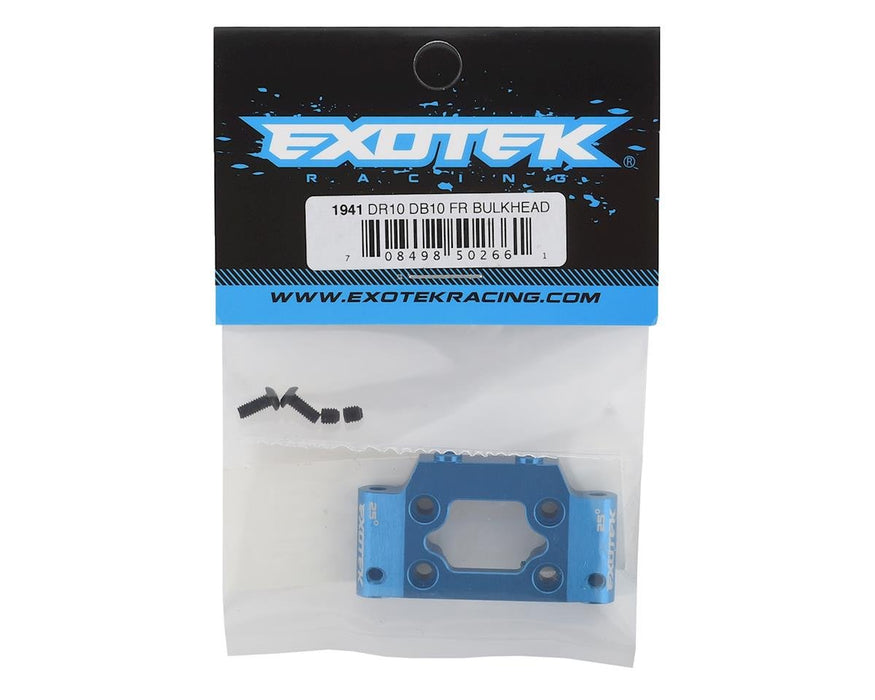 Exotek DR10 Aluminum HD Front Bulkhead (Blue)