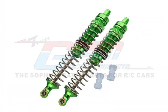 ALUMINUM FRONT/REAR ADJUSTABLE SPRING DAMPERS (130MM) GREEN LOS243013