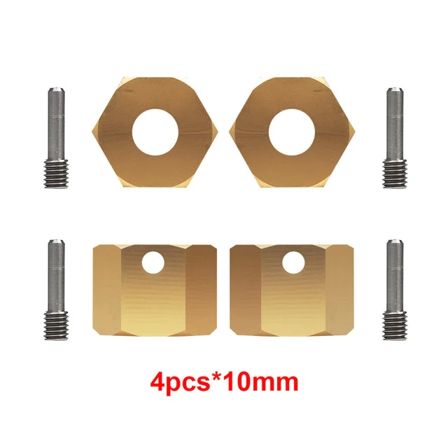 4PCS 12mm Heavy Brass Wheel Hex Hub Extenders For Axial SCX10 III Capra 1.9 UTB