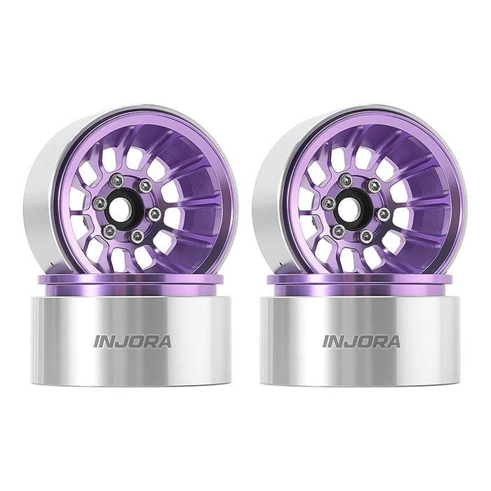 INJORA 1.9" Turbine Deep Dish Wheels for 1/10 RC Crawler (W1915) Purple