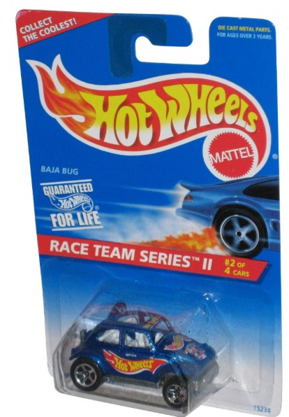 Hot Wheels 1995 Baja Bug Blue 2/4 393 Race Team Series Ii 1/64 Scale