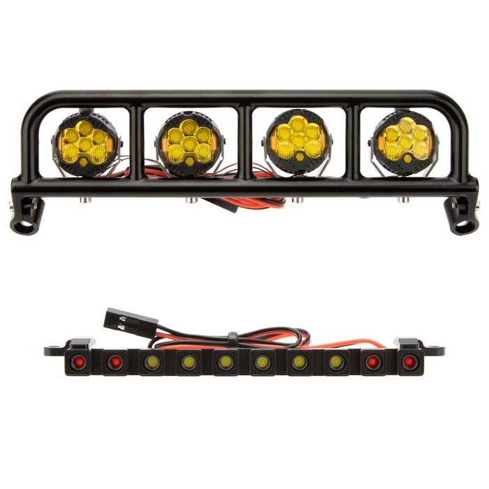 MEUS Racing RC LED Round Roof Light & High Mounted Tail Light For 1/10 Vanquish H10 Optic