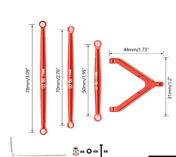 Axial SCX24 Upgrades Alloy links linkage rod set