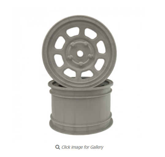 Speedway Buggy Wheels for Associated B6 / TLR 22 / Customworks 4 / Rear / SILVER / 4pcs