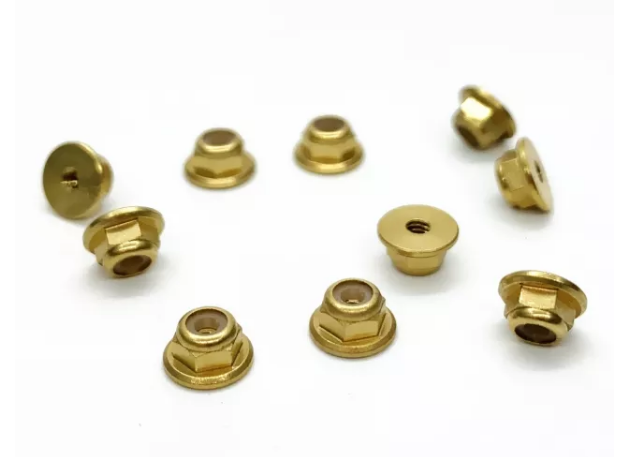 Treal Brass M2 x 0.4mm Nylon Insert Lock Nuts(10)pcs for AXIAL SCX24 Wheels
