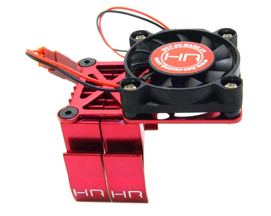 Hot Racing Clip-On Two-Piece Motor Heat Sink w/Fan (Red)