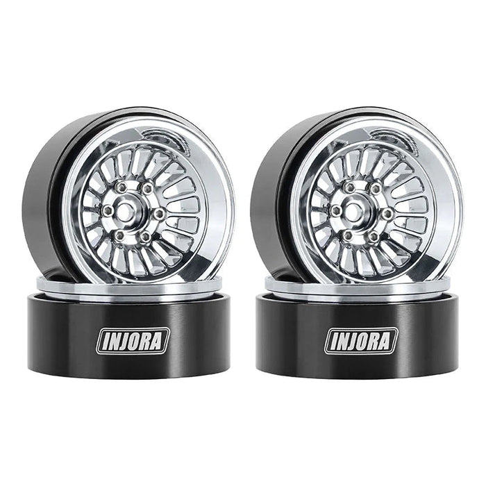 Turbine 1.3" CNC Aluminium Beadlock Wheels For 1/24 1/18 RC Crawler (W1303) SILVER
