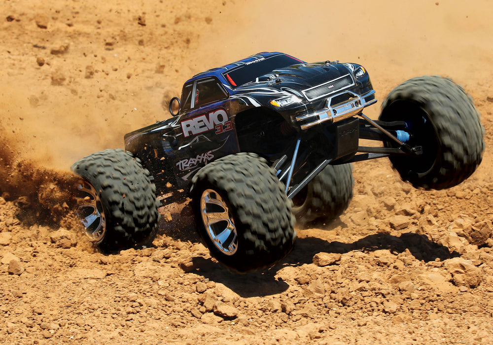Revo® 3.3:  1/10 Scale 4WD Nitro-Powered Monster Truck (with Telemetry Sensors) with TQi 2.4GHz Radio System, Traxxas Link™ Wireless Module, and Traxxas Stability Management (TSM)®