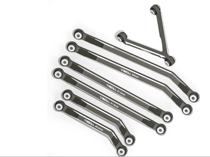 Treal Aluminum 7075 High Clearance Links Set for SCX24 Deadbolt Betty (Grey)