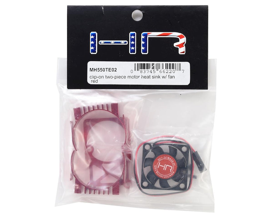 Hot Racing Clip-On Two-Piece Motor Heat Sink w/Fan (Red)