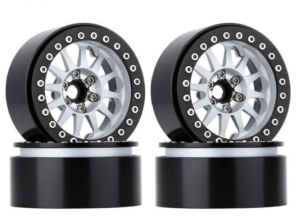 2.2" 12-Spoke Metal Beadlock Wheel Rims For 1/10 RC Crawler