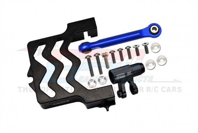 TRAXXAS XRT 8S Aluminum 6061-T6 Servo Mount + Tie Rod + 25T Servo Horn set - GPM XRT024  [XRT024] Black