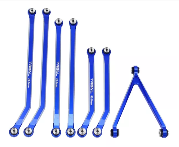 TREAL SCX24 High Clearance Links Set(7P) for SCX24 Gladiator Alu 7075 Chassis Links for Axial SCX24 1/24 RC Crawler Car AXI00005T Color: Blue